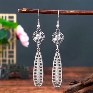 Any 3/$25! Silver Crystal Drop Earrings